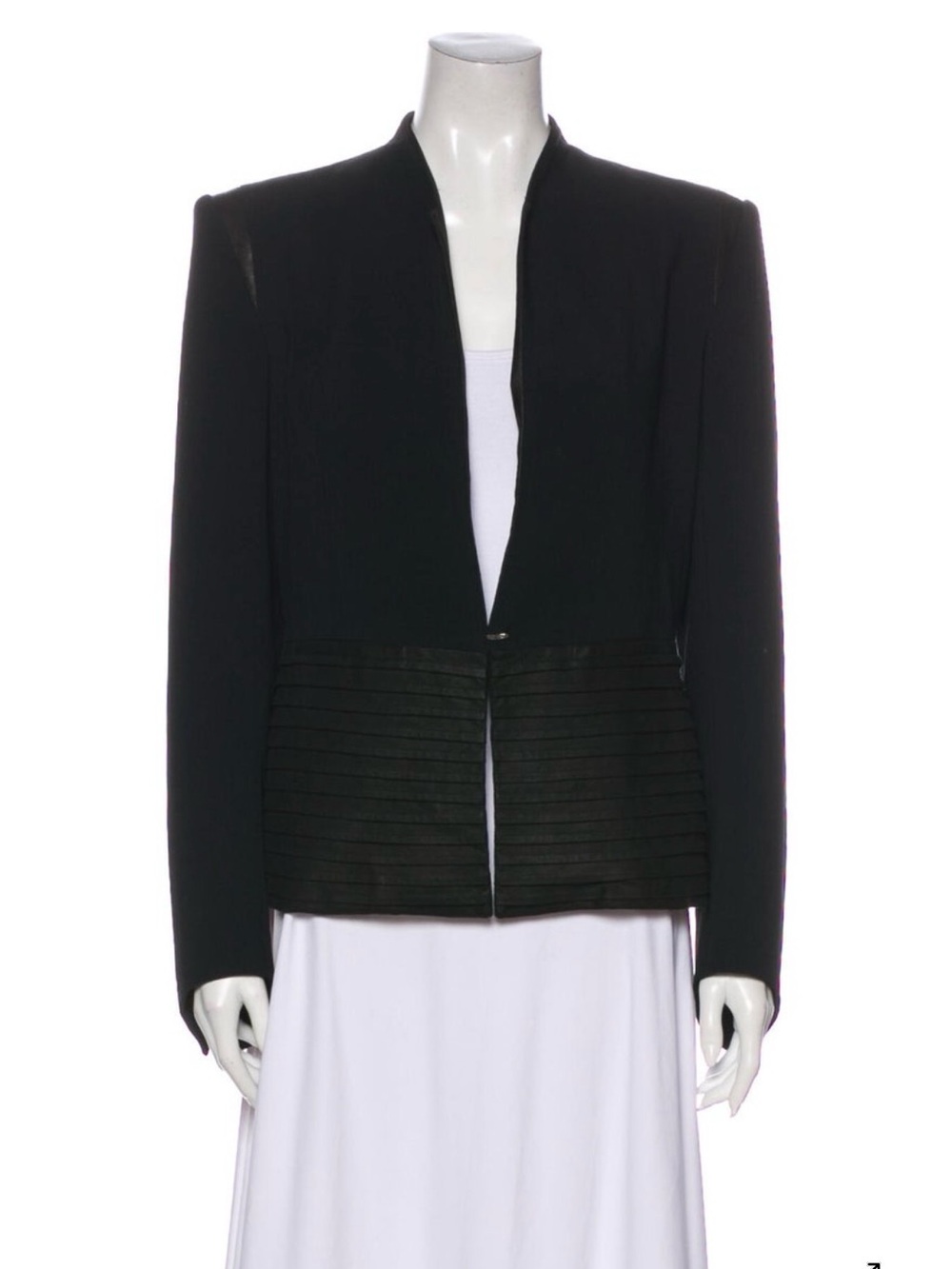 Helmut Lang Black Open-Front Blazer with Paneled Waist